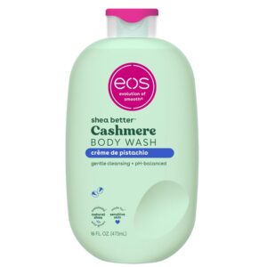 eos Cashmere Body Wash – Crème de Pistachio, Moisturizing Body Wash, Creamy Gel Formula, with Shea Butter, Glycerin, Vitamin E, pH Balanced, Sensitive Skin, Vegan, 16 fl oz