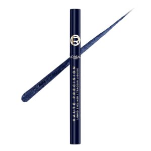 L'Oreal Paris Haute Precision Waterproof Liquid Eyeliner, Smudge-Proof Eye Liner with Micro-Tip, for up to 28HR Eye Makeup Wear, 030 Blue Suede