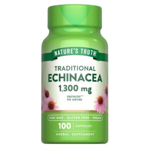 Nature's Truth Echinacea Extract Capsules | 1300mg | 100 Count | Non-GMO & Gluten Free