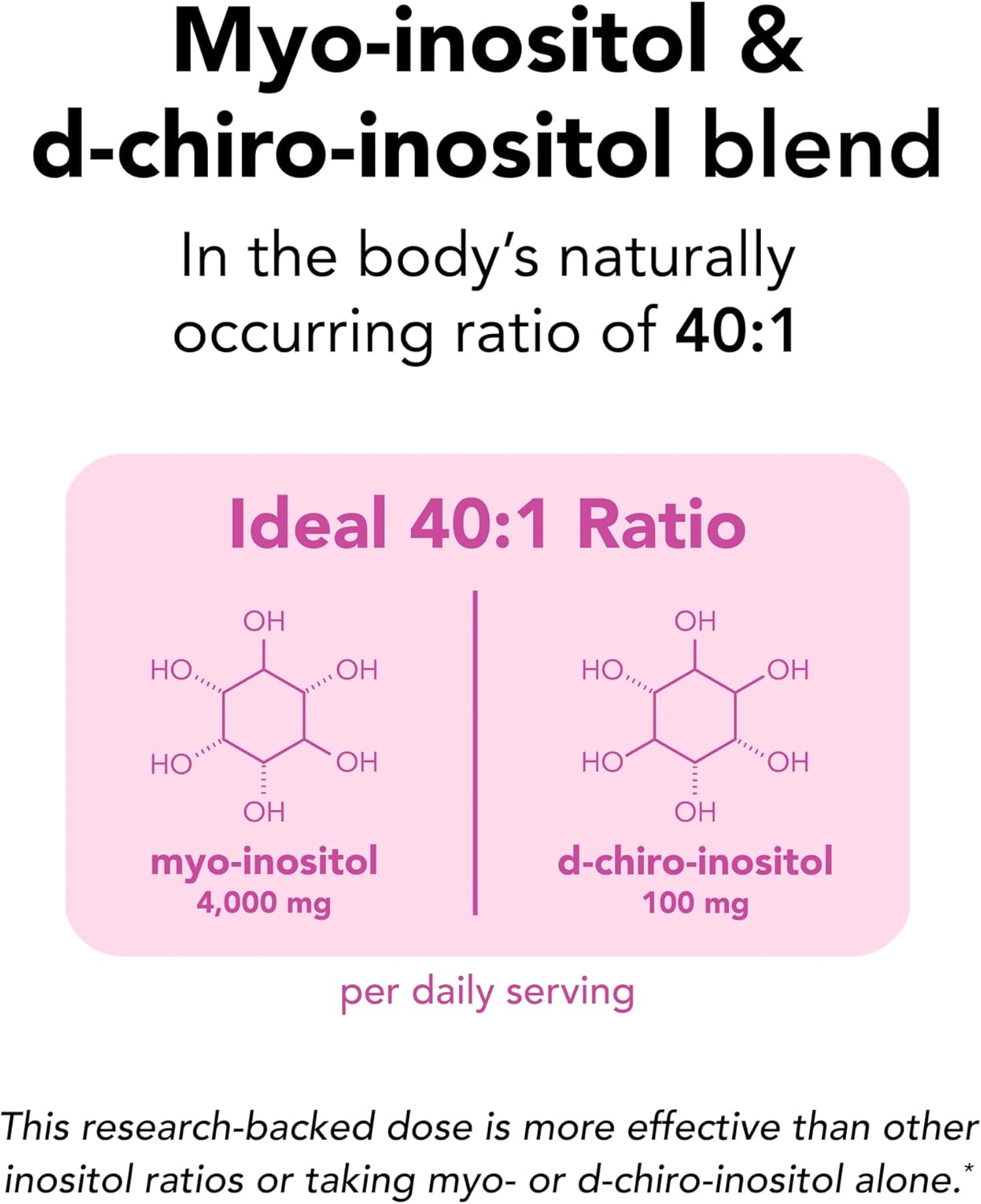 Theralogix Ovasitol Inositol Powder - 90-Day Supply - Myo-Inositol & D-Chiro Inositol for Hormone Balance & Ovarian Function Support* - NSF Certified - 400 g (180 Servings) - Image 3