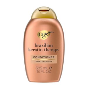 OGX Ever Straightening + Brazilian Keratin Therapy Hair-Smoothing Conditioner with Coconut Oil, Cocoa Butter & Avocado Oil,13oz