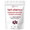 Micro Ingredients Tart Cherry+ with Magnesium Glycinate & 95% Turmeric Curcumin, 300 Softgels | Highly Bioavailable with Black Seed Oil Carrier | Extra Strength Tart Cherry Extract |