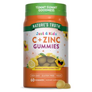 Nature's Truth Vitamin C Gummies for Kids | with Zinc | 60 Count | Vegan, Non-GMO & Gluten Free