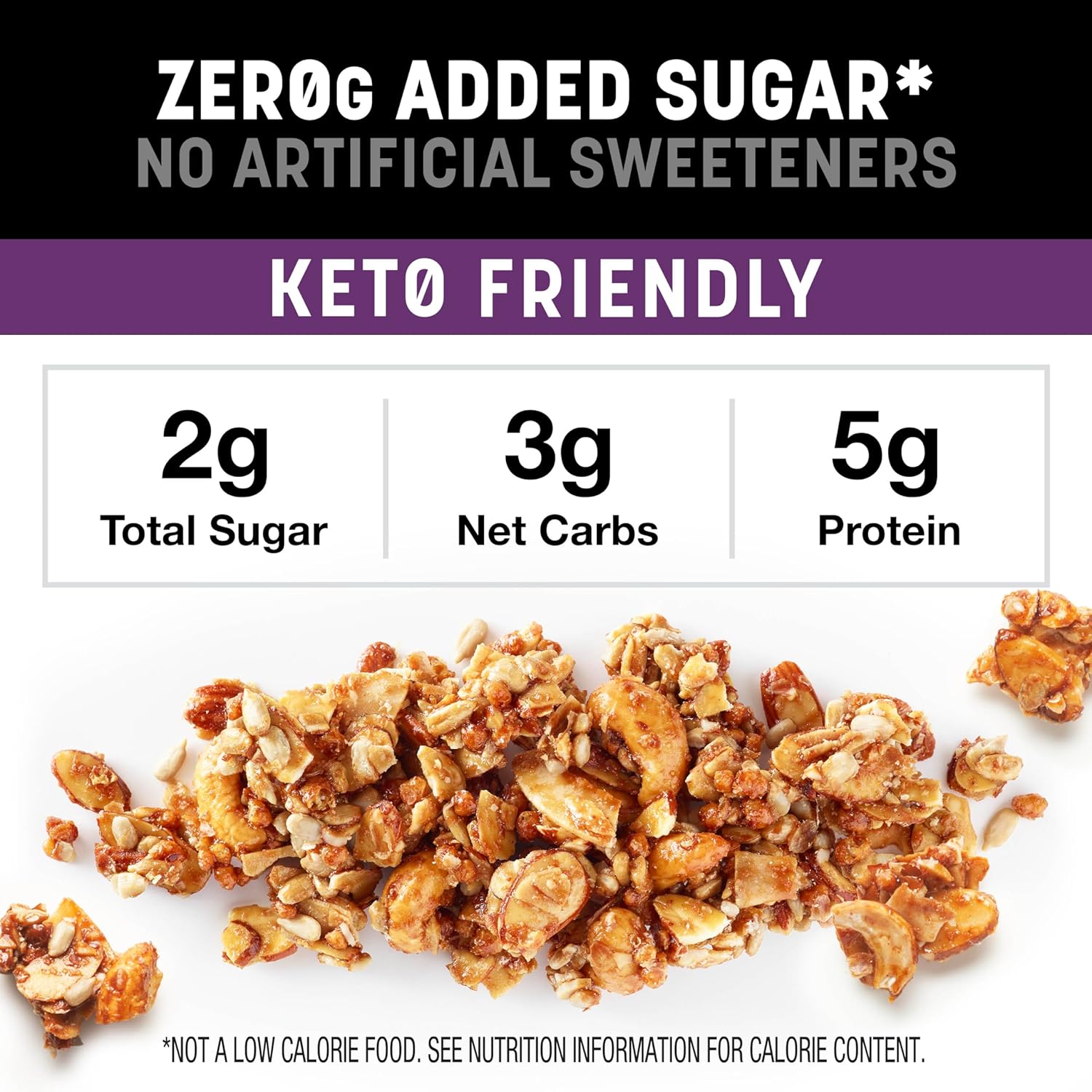 KIND Zero Added Sugar Keto Granola, Caramel Mocha Nut, Good Source of Fiber, Gluten Free, Low Sugar, 5g Protein, - Image 4