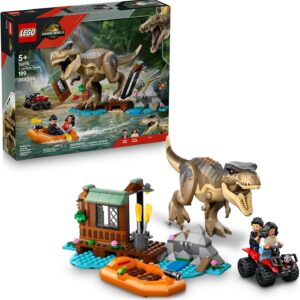 LEGO Jurassic World T. rex River Escape - Dinosaur Toy for Kids, Boys, and Girls, Ages 5-7 - Jurassic World Toy Boat Minifigures - Creative Dinosaur Gift for Movie Fans - 76975