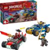 LEGO NINJAGO Rogue vs. Drix Race Car Duel Building Toy for Preschool Kids - Ninja Toy with Starter Brick for Boys & Girls, 4+ - Gift Idea for Birthdays & Dragons Rising Fans - 71840