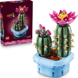 LEGO Botanicals Flowering Cactus Building Toy - Crafting Kit for Girls & Boys, Ages 9+ - Gift for Valentines Day - Cactus Room Decor for Display for Bedroom or Book Shelf - 11509