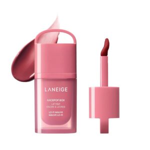 LANEIGE JuicePop Box Lip Tint: 12‑HR Hydrating Lightweight Stain with Buildable Juicy Color & Nourishing Shine, Lo-Fi Mauve