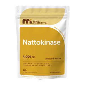 Nattokinase 4,000 FU Equivalent, 240 Enteric Coated Softgels with MCT Oil | 7-in-1 Ultra Absorption Cardiovascular Supplement with CoQ10, Bromelain, Turmeric, Ginger, Olive Leaf, & White Willow Bark(Packaging may Vary)