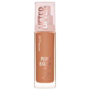 Maybelline Lifter Plump & Glow Foundation, Liquid Foundation with 2% Niacinamide + Hyaluronic Acid, Plumping and Brightening Face Makeup, 330