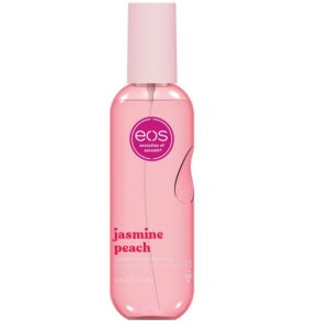 eos Cashmere Body Mist, Jasmine Peach, Body Spray for Women, Hair Mist, Floral Perfume, Moisturizing, Hyaluronic Acid, Glycerin, Vegan, Cruelty-free, 6 fl oz