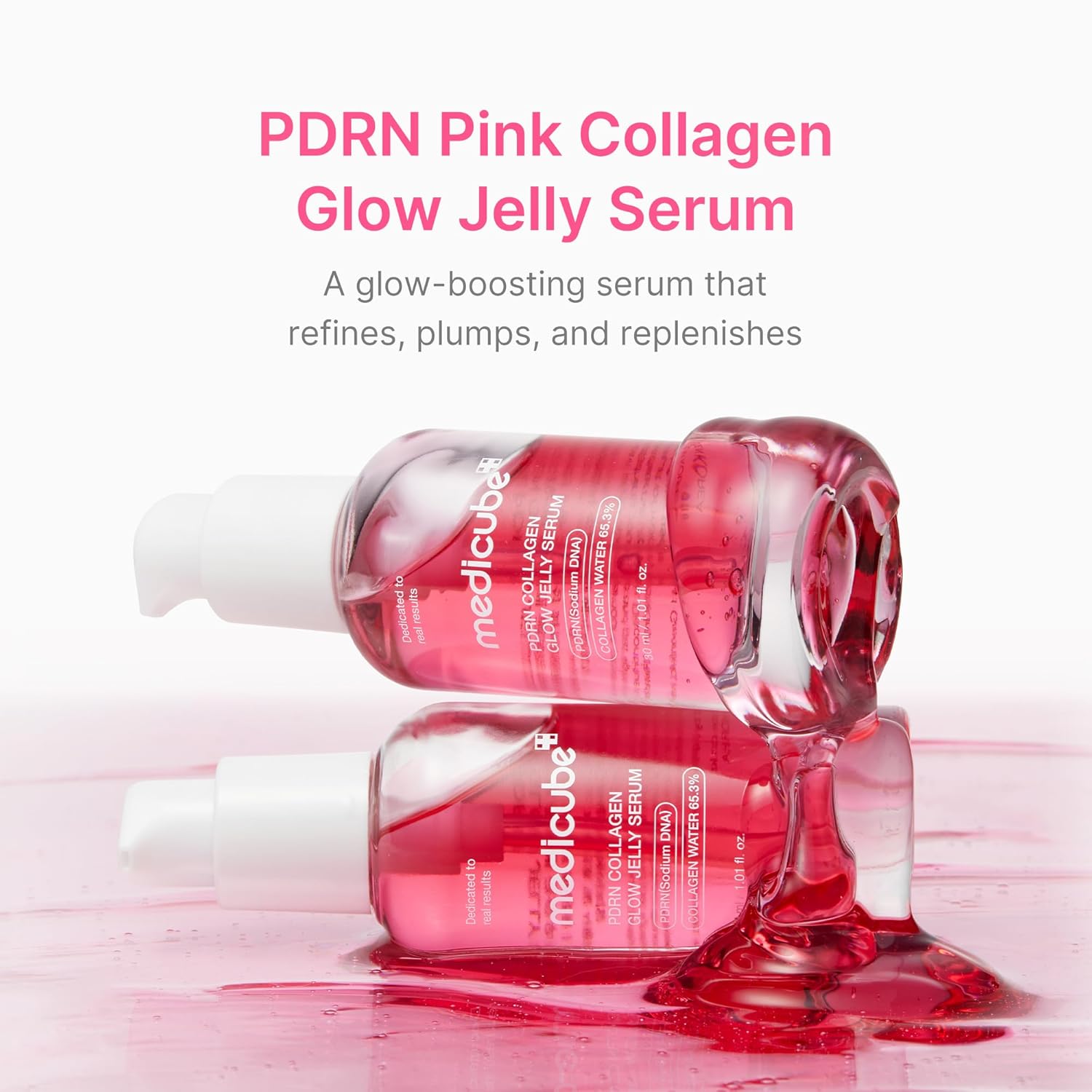 medicube PDRN Pink Collagen Glow Jelly Serum | Lightweight Water-Jelly For Plump & Supple Skin | Radiance & Elasticity Care with PDRN, Collagen, Niacinamide | Korean Skin Care 1.01 fl.oz - Image 3