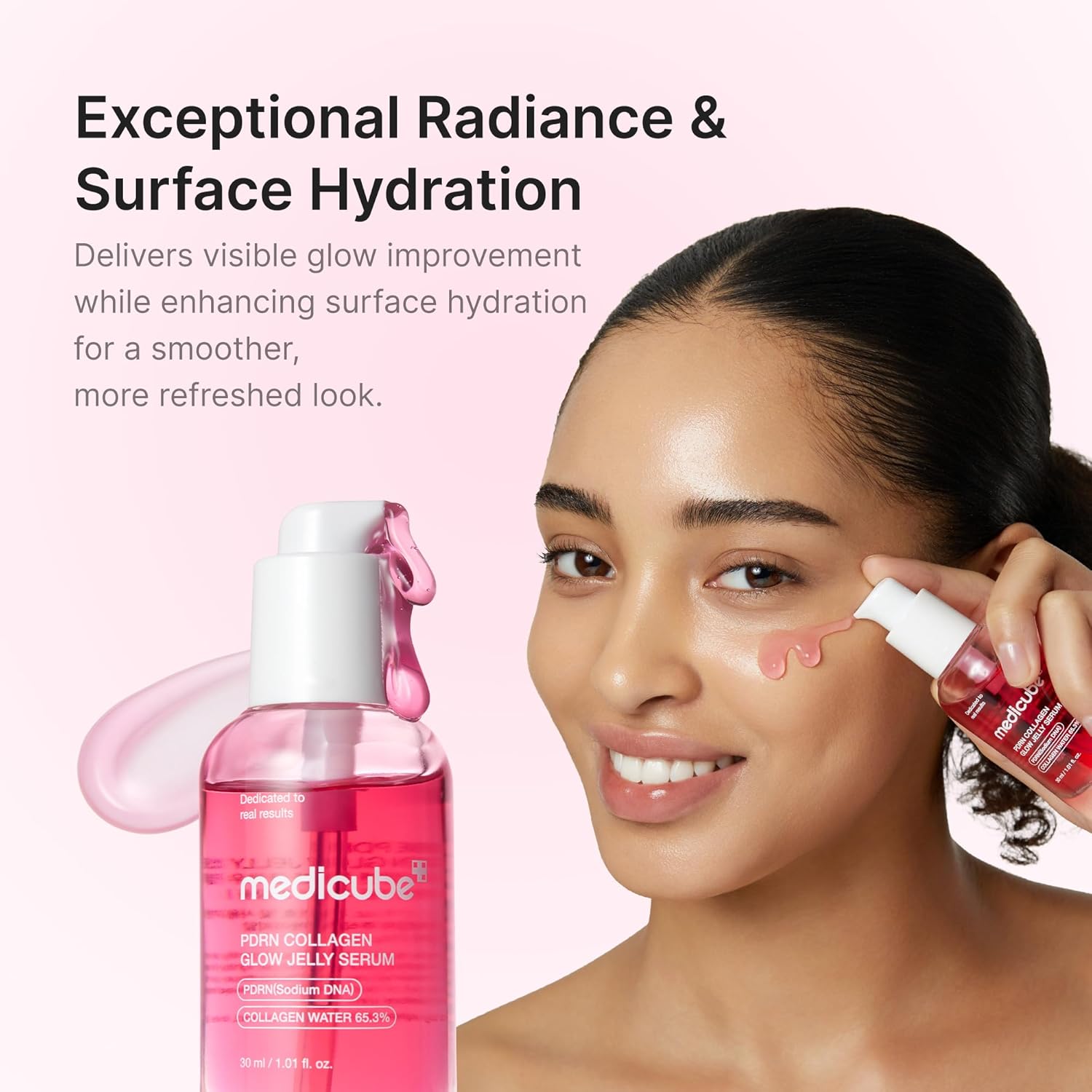 medicube PDRN Pink Collagen Glow Jelly Serum | Lightweight Water-Jelly For Plump & Supple Skin | Radiance & Elasticity Care with PDRN, Collagen, Niacinamide | Korean Skin Care 1.01 fl.oz - Image 6
