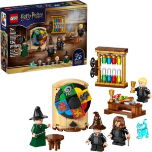 LEGO Harry Potter Hogwarts Castle: Sorting Hat Ceremony Building Toy for Boys, Girls - Pretend Play Set for Kids, Ages 7+ - W/4 Minifigures & Cat Patronus Toy Figure - Gift Idea for Birthdays - 76460