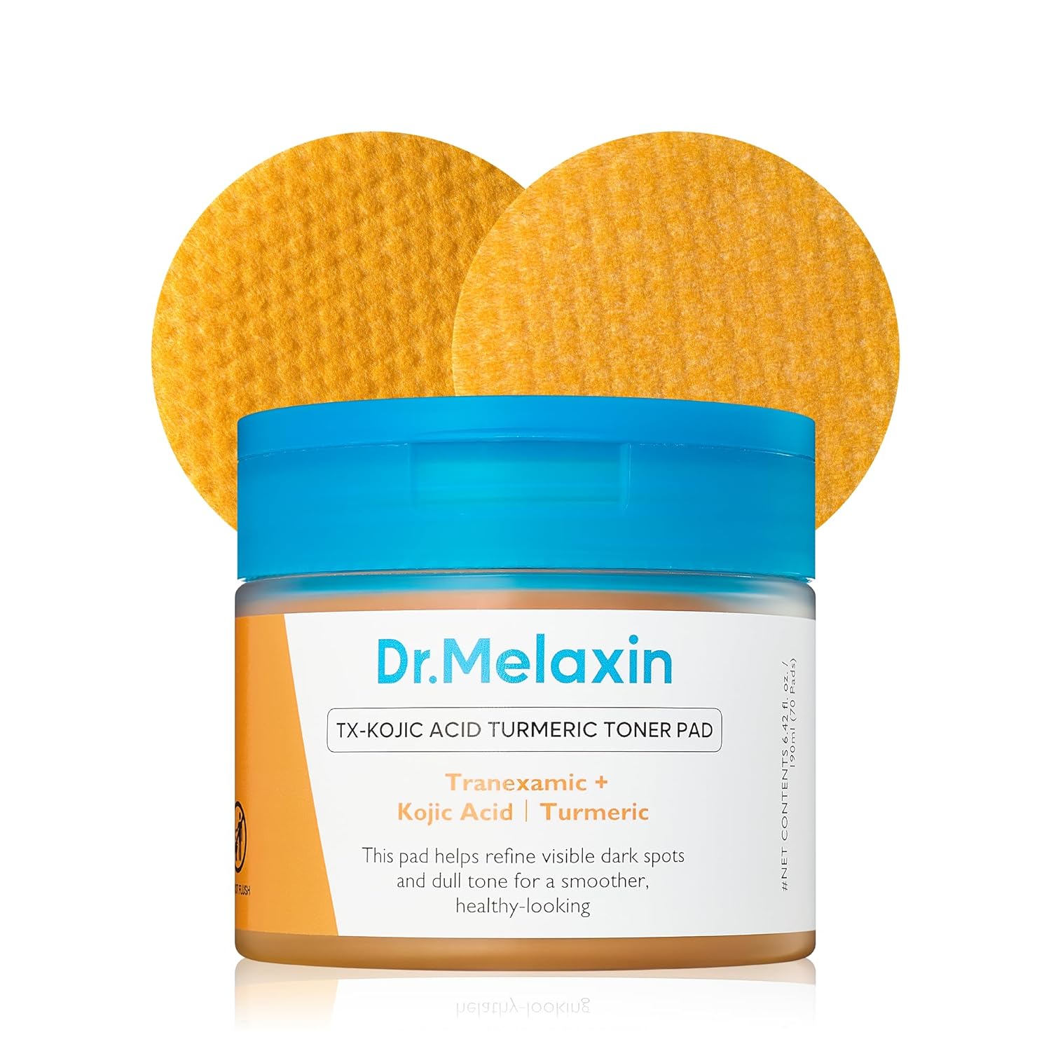 Dr.Melaxin TX Turmeric Toner Pads, 70 Sheets, Tranexamic Acid, Coic Acid, Termeric, Beautiful Skin, Brightening Toner Pad, Pigmentation, Keratin, Korean Skin Care, Korean Cosmetics