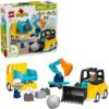 LEGO DUPLO Town 3 in 1 Construction Vehicles Toys for Toddlers - Learning & Pretend Play Set for Boys & Girls, Ages 2+ - Building Blocks for Fine Motor Skills Practice - Gift for Birthdays - 10475