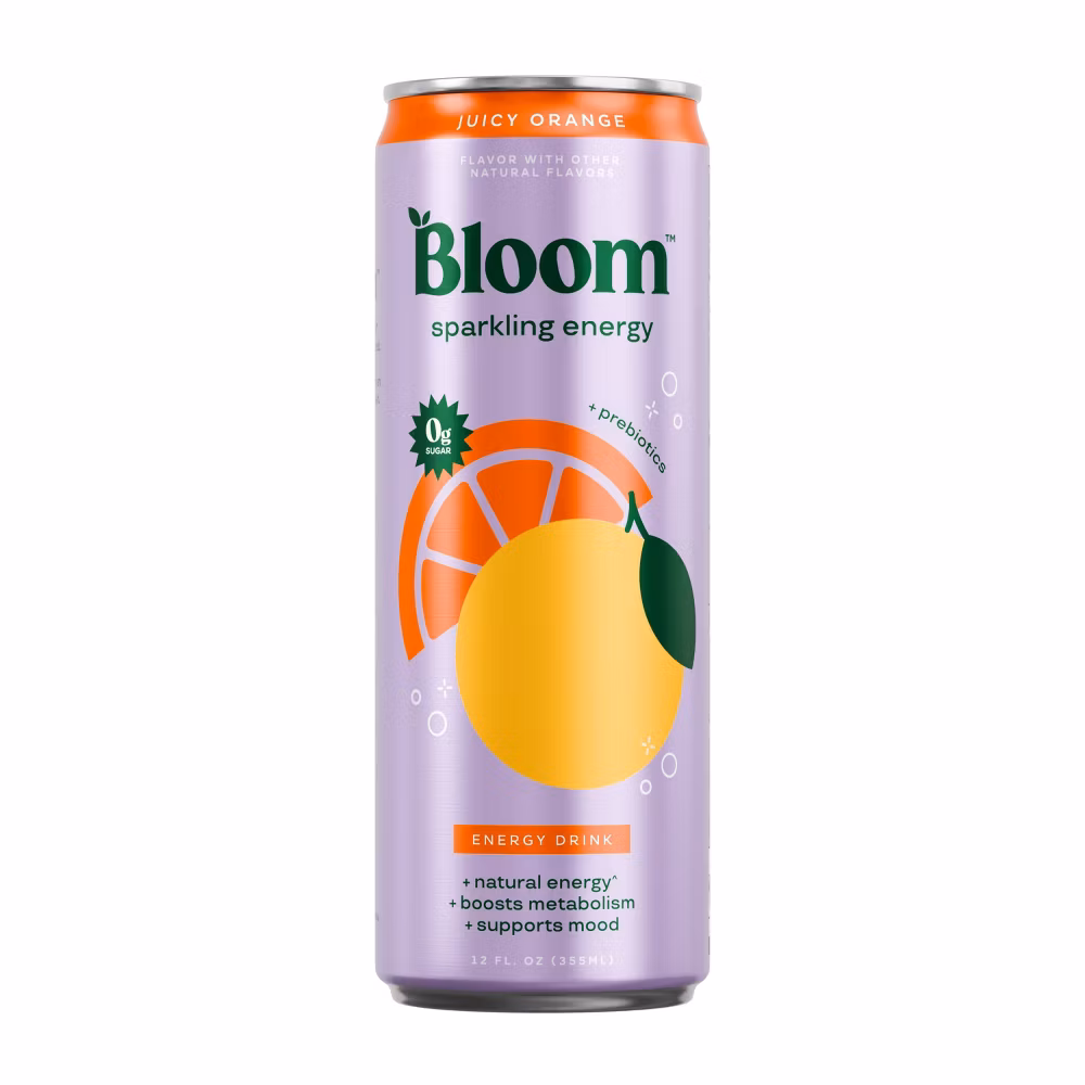 BLOOM NUTRITION Sparkling Energy Drink - Juicy Orange - 12 fl oz Can