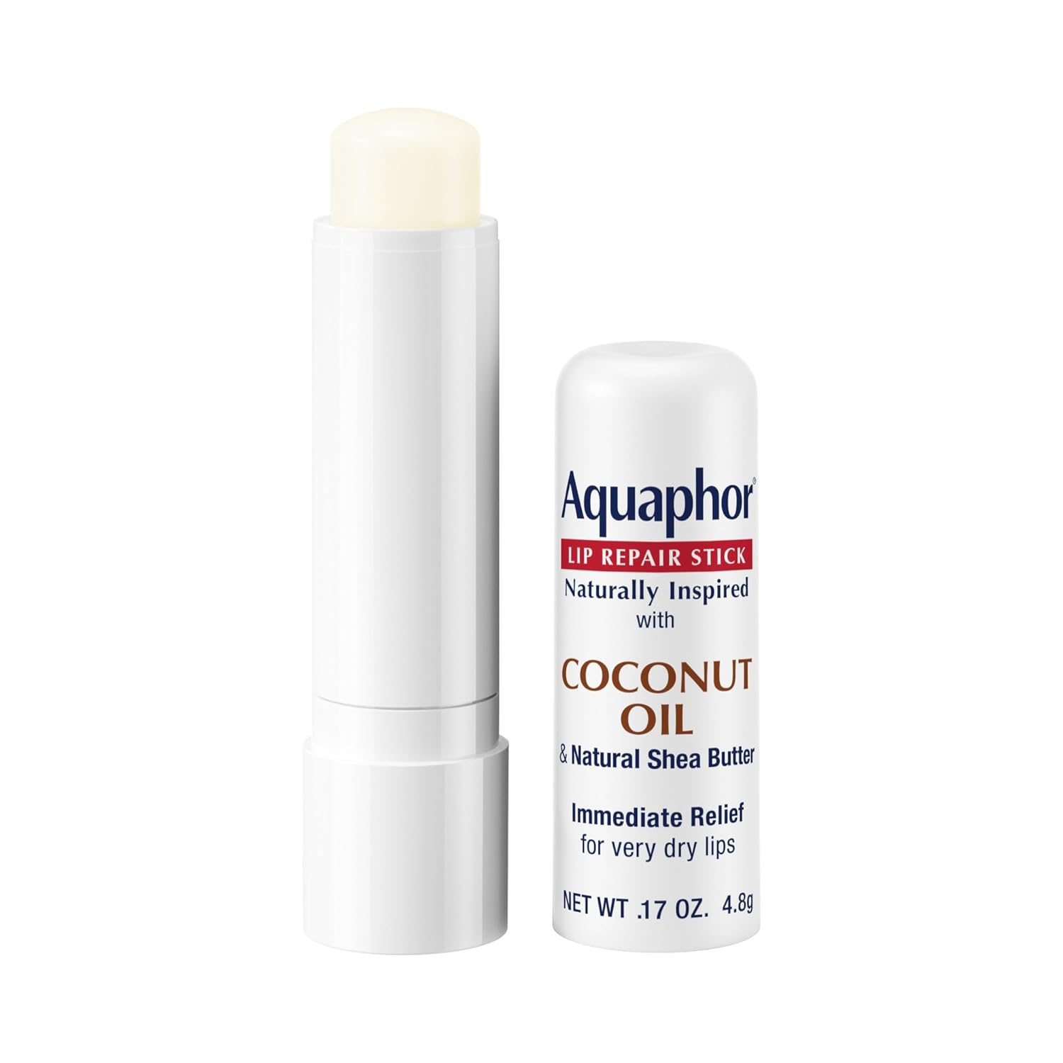 Aquaphor Naturally Inspired Lip Repair Stick with Coconut Oil and Natural Shea Butter, Hydrating Lip Balm Immediately Relieves Dryness, 0.17 Oz Stick - Image 4