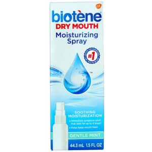 Biotene Gentle Mint Moisturizing Mouth Spray, Sugar-Free, for Dry Mouth and Fresh Breath, 1.5 Fl Oz