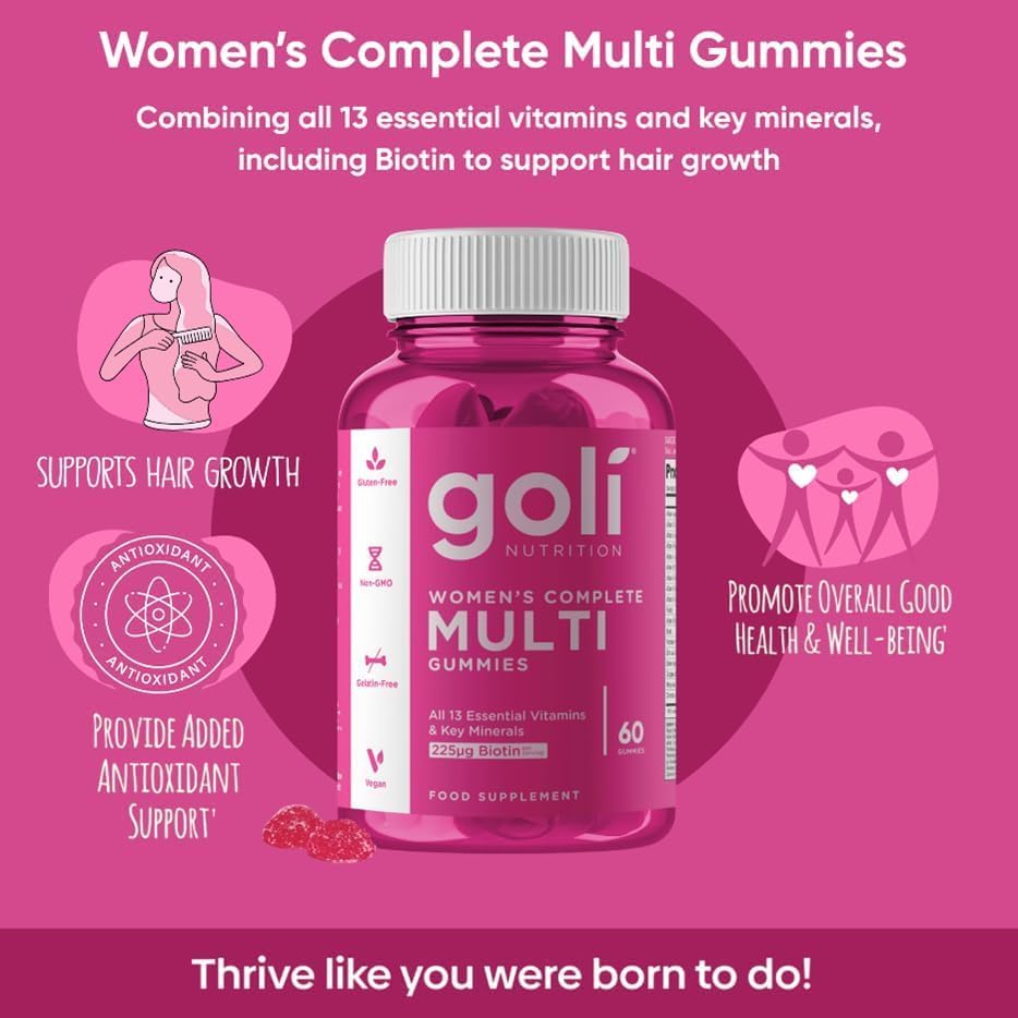 Goli® Women’s Multivitamin Gummies - 60 Count - All 13 Essential Vitamins, and Key Minerals - Kosher, Gluten-Free, Vegan, and Non-GMO. - Image 3