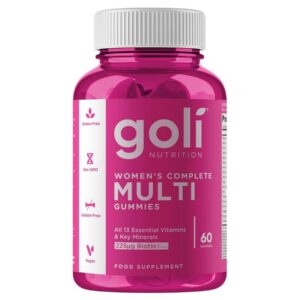 Goli® Women’s Multivitamin Gummies - 60 Count - All 13 Essential Vitamins, and Key Minerals - Kosher, Gluten-Free, Vegan, and Non-GMO.