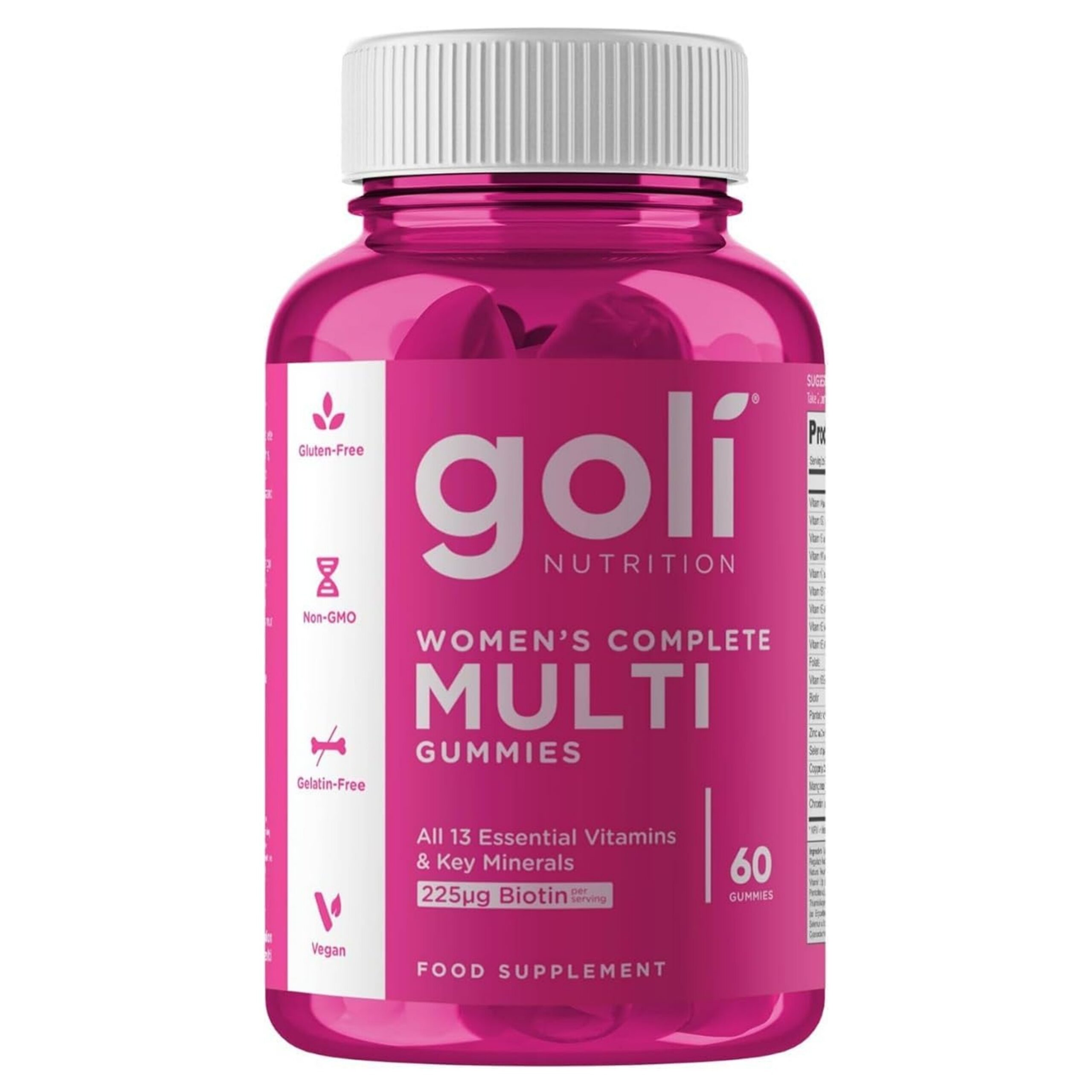 Goli® Women’s Multivitamin Gummies - 60 Count - All 13 Essential Vitamins, and Key Minerals - Kosher, Gluten-Free, Vegan, and Non-GMO.