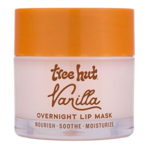 Tree Hut Vanilla Overnight Lip Mask, Deeply Hydrating Leave-On Treatment for Soft Lips, Self Care Essential, 6 oz