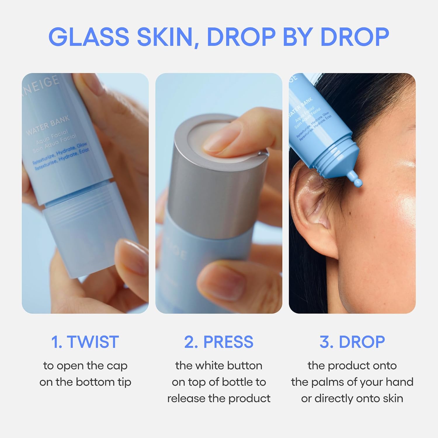 LANEIGE Water Bank Aqua Facial Serum | K-Beauty Exfoliating & Hydrating Serum | AHA BHA PHA Gentle Exfoliation| Hyaluronic Acid & Ceramide Glow Boost | Smooth, Soft, Radiant Skin - Image 11