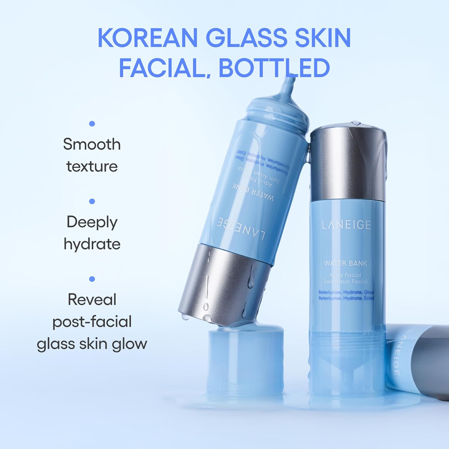 LANEIGE Water Bank Aqua Facial Serum | K-Beauty Exfoliating & Hydrating Serum | AHA BHA PHA Gentle Exfoliation| Hyaluronic Acid & Ceramide Glow Boost | Smooth, Soft, Radiant Skin - Image 6