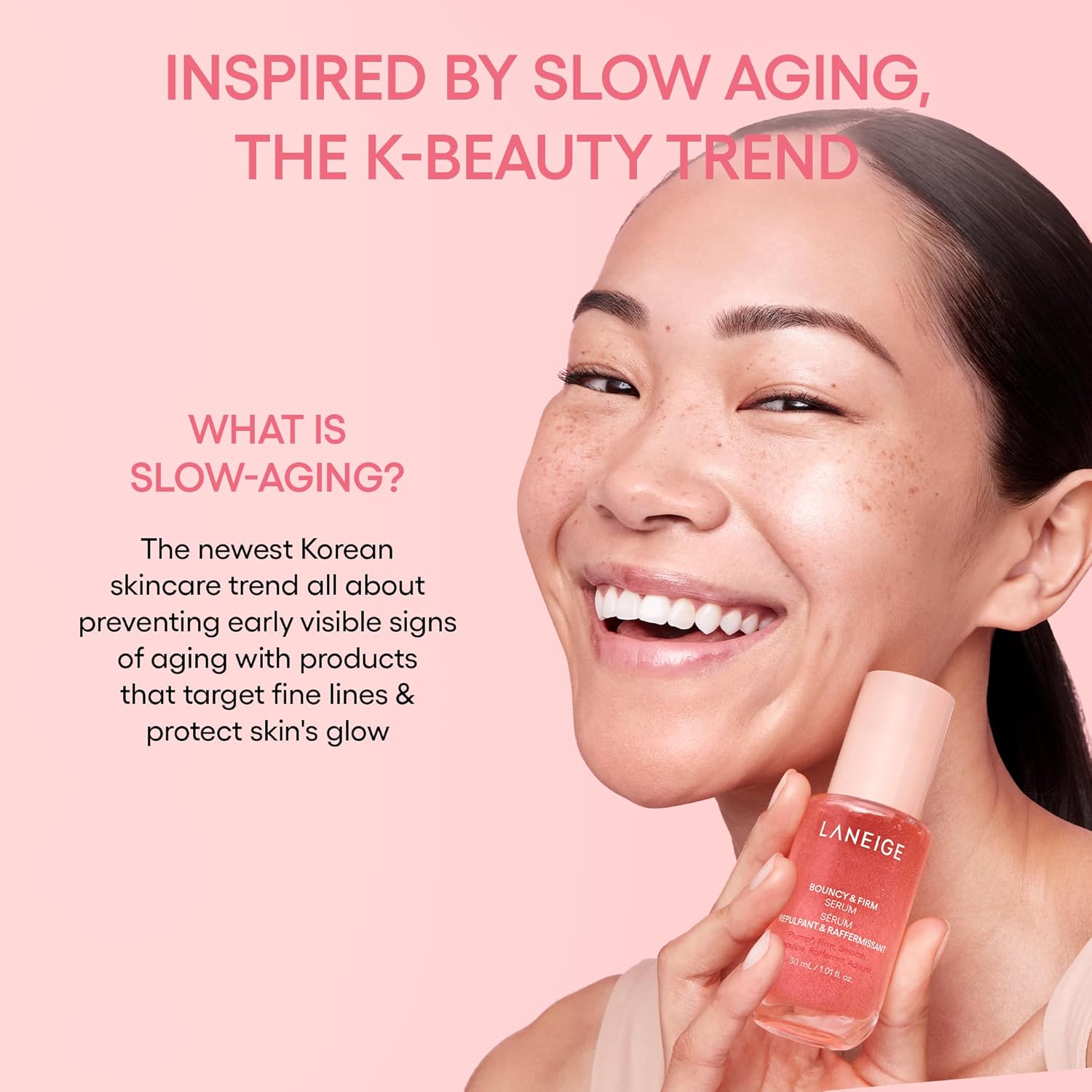 LANEIGE Bouncy & Firm Serum: Korean Slow Aging Collagen Serum with Peptides for Plumping, Firming, & Hydrating - Image 8