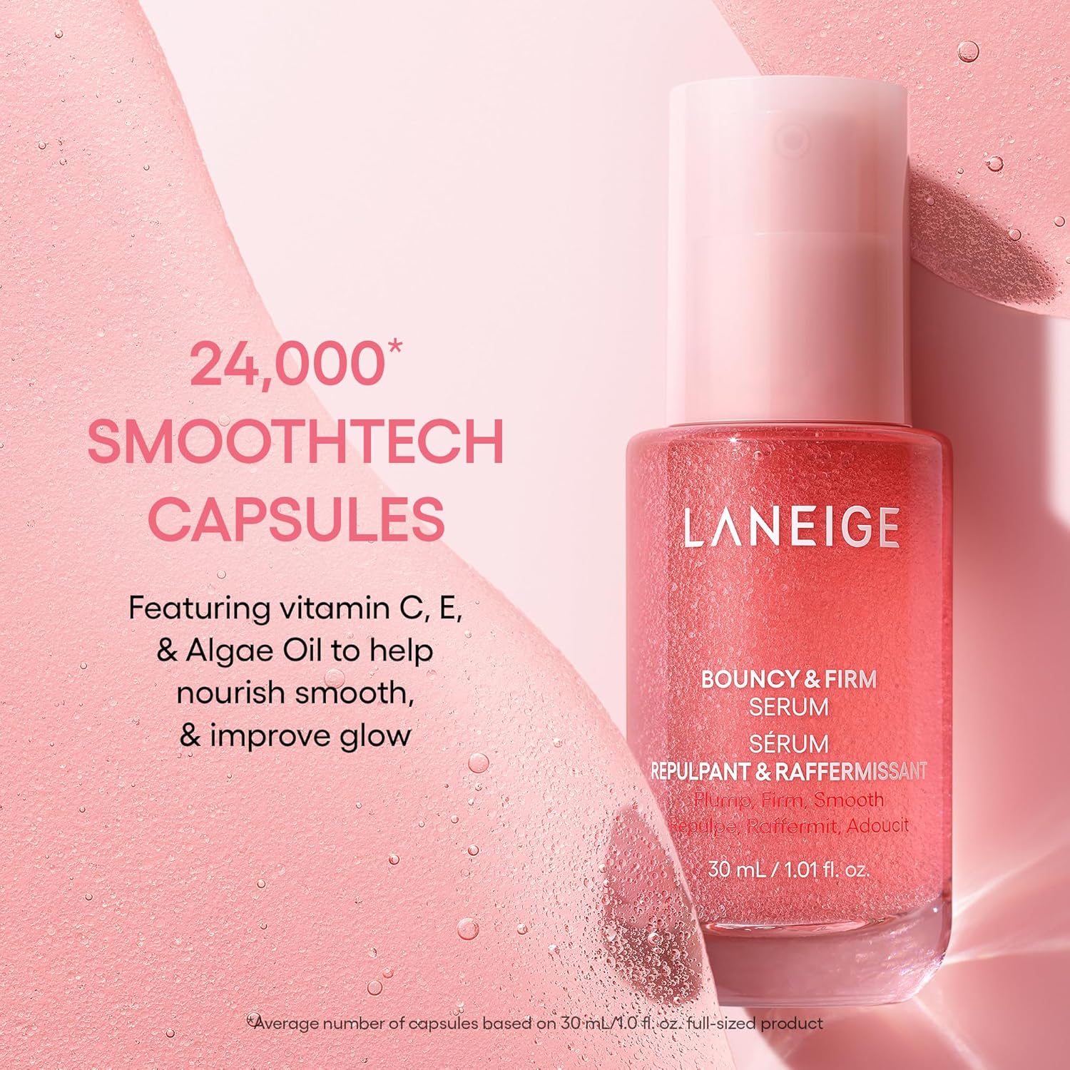 LANEIGE Bouncy & Firm Serum: Korean Slow Aging Collagen Serum with Peptides for Plumping, Firming, & Hydrating - Image 7