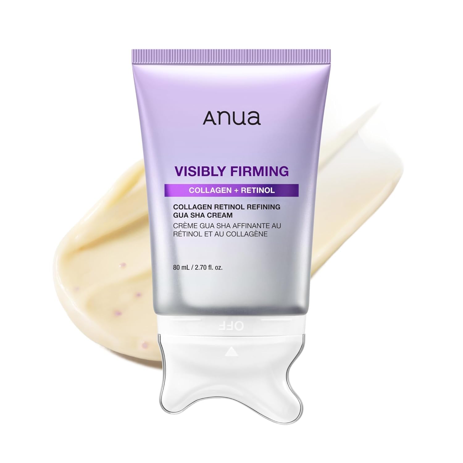 ANUA Collagen Retinol Refining Gua Sha Cream, Neck Cream For Lifting & Firming, Jawline to Décolleté, Daily Moisturizer, Fine Line Care, Neck Massager, Korean Skin Care, 2.7fl.oz
