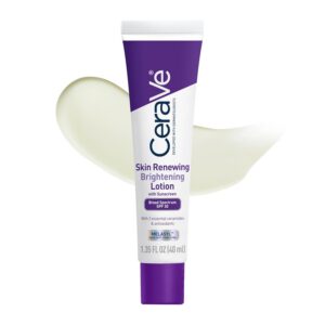 CeraVe Skin Renewing Brightening Lotion SPF 30, Anti Aging Facial Moisturizer Hydrates, Brightens and Evens Skin Tone, Contains Ceramides + Niacinamide + Antioxidants, Fragrance-Free, 1.35 fl oz