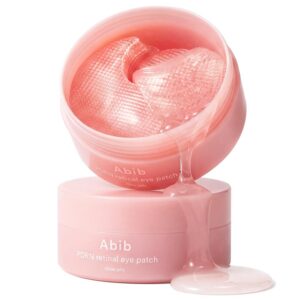 Abib PDRN Retinal Eye Patches for Rejuvenating & Puffy Eyes with Glow Jelly, Niacinamide, 60 Count, Korean Skin Care