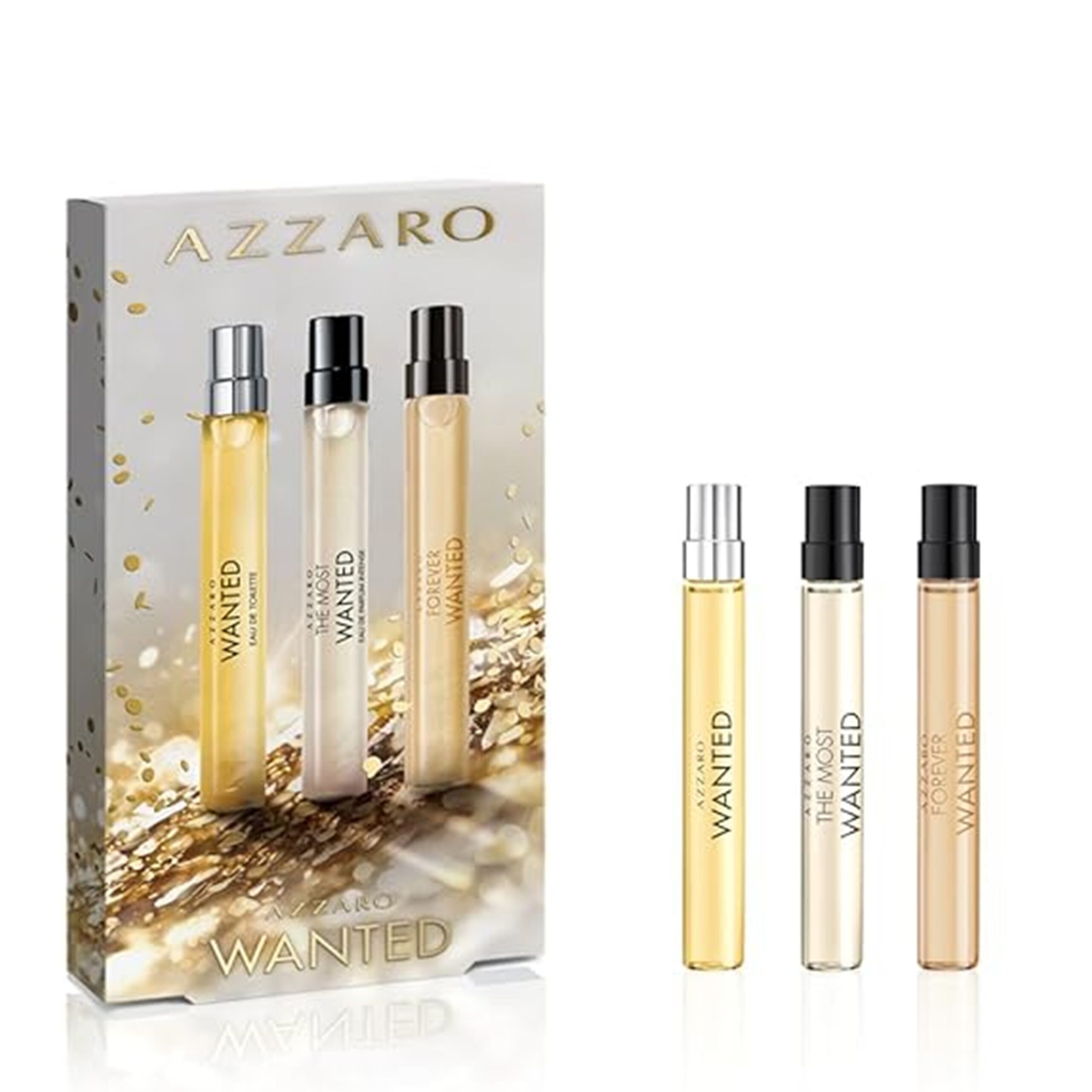Azzaro The Most Wanted Men's Cologne Discovery Set 3-Piece Fragrance Bundle – The Most Wanted Eau de Parfum Intense, The Most Wanted Eau de Toilette, Forever Wanted Elixir