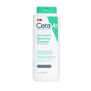 CeraVe Oil Control Balancing Shampoo, Clarifying Shampoo With Ceramides & Hyaluronic Acid,  12 oz