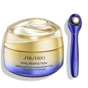 Shiseido Vital Perfection Uplifting and Firming Advanced Eye Cream - 15 mL - Improve Under-Eye Bags, Wrinkles & Dark Circles - Includes Exclusive Massage Roller Tool