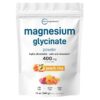 Micro Ingredients Magnesium Powder, 12oz (56 Servings) | Magnesium Glycinate Powder | Sweet Peach Ring Flavored | Sleep, Muscle, Heart & Nerve Health Support | Easily Absorbed | Non-GMO, Vegan, Sugar Free