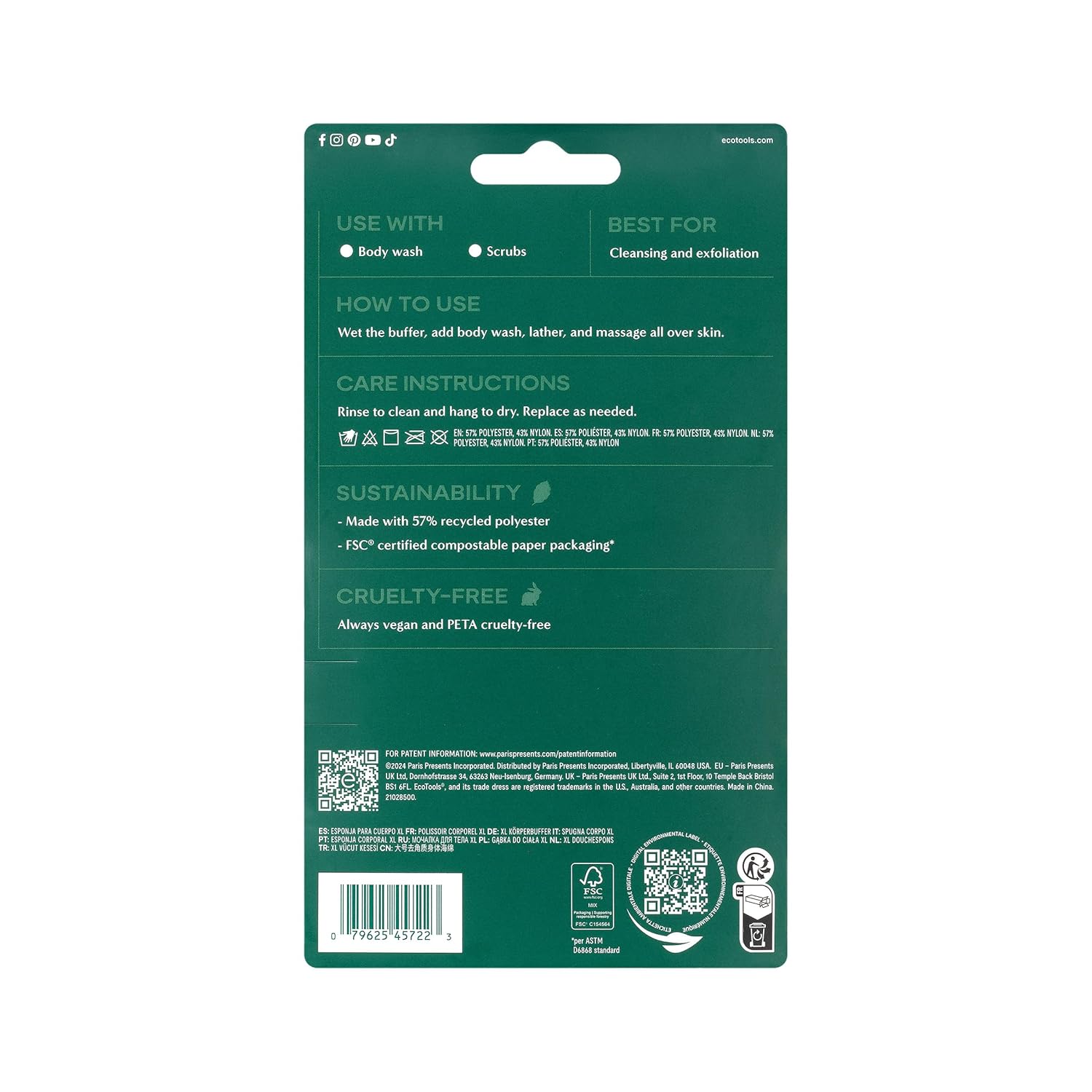 EcoTools XL Body Buffer, Exfoliating Body Scrubber, Large Sponge for Whole Body Cleansing, Quickly Remove Dry Skin - Image 12