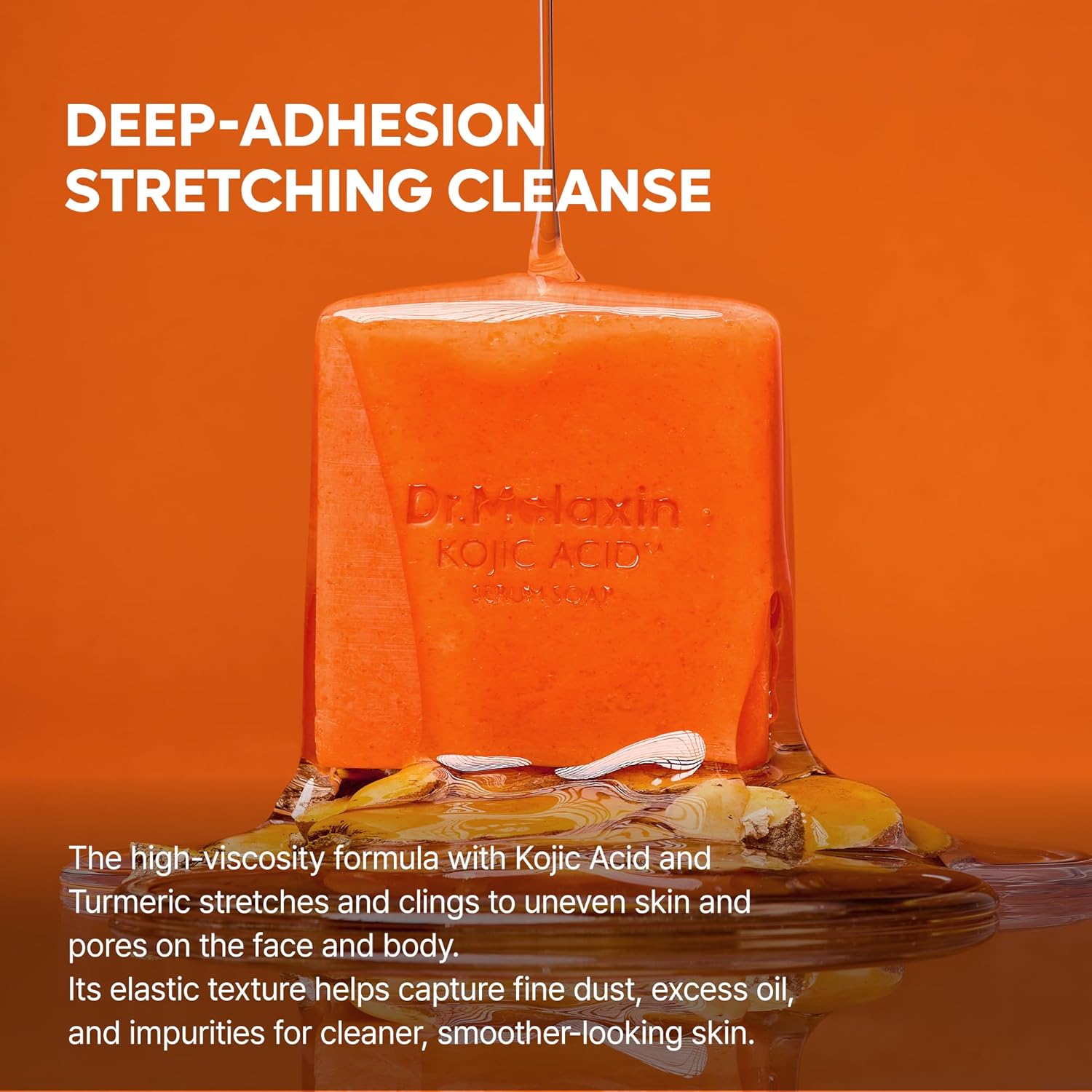 Dr Melaxin Kojic Acid Turmeric Serum Soap – Tone Care Cleansing Bar for Uneven Skin Tone, Elastic Deep Cleansing Facial & Body Soap with Botanical Oils - Image 7