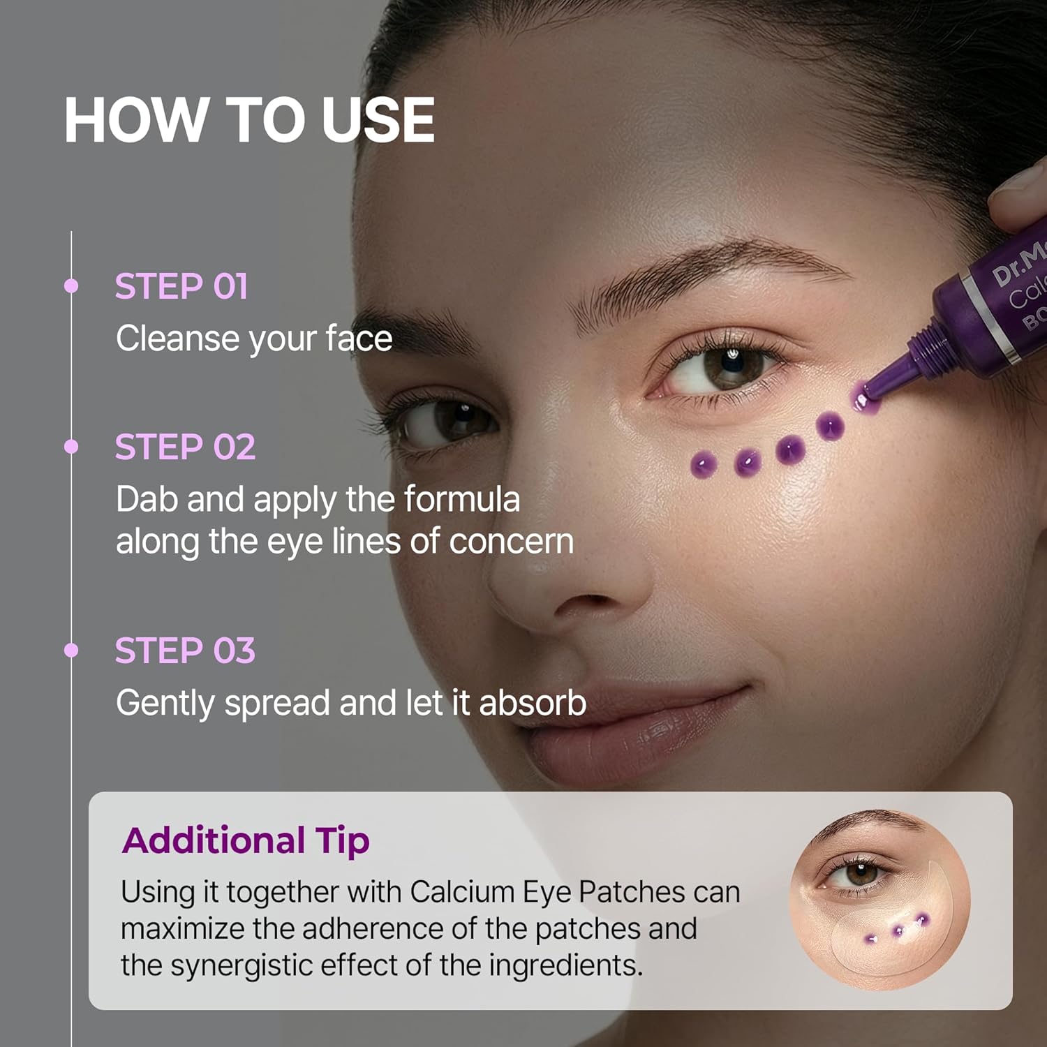Dr Melaxin Calcium Bonding Eye Cream – Peptide & Hyaluronic Acid Eye Cream for Wrinkles, Dark Circles & Puffy Eyes, Firming and Hydrating Eye Treatment - Image 9