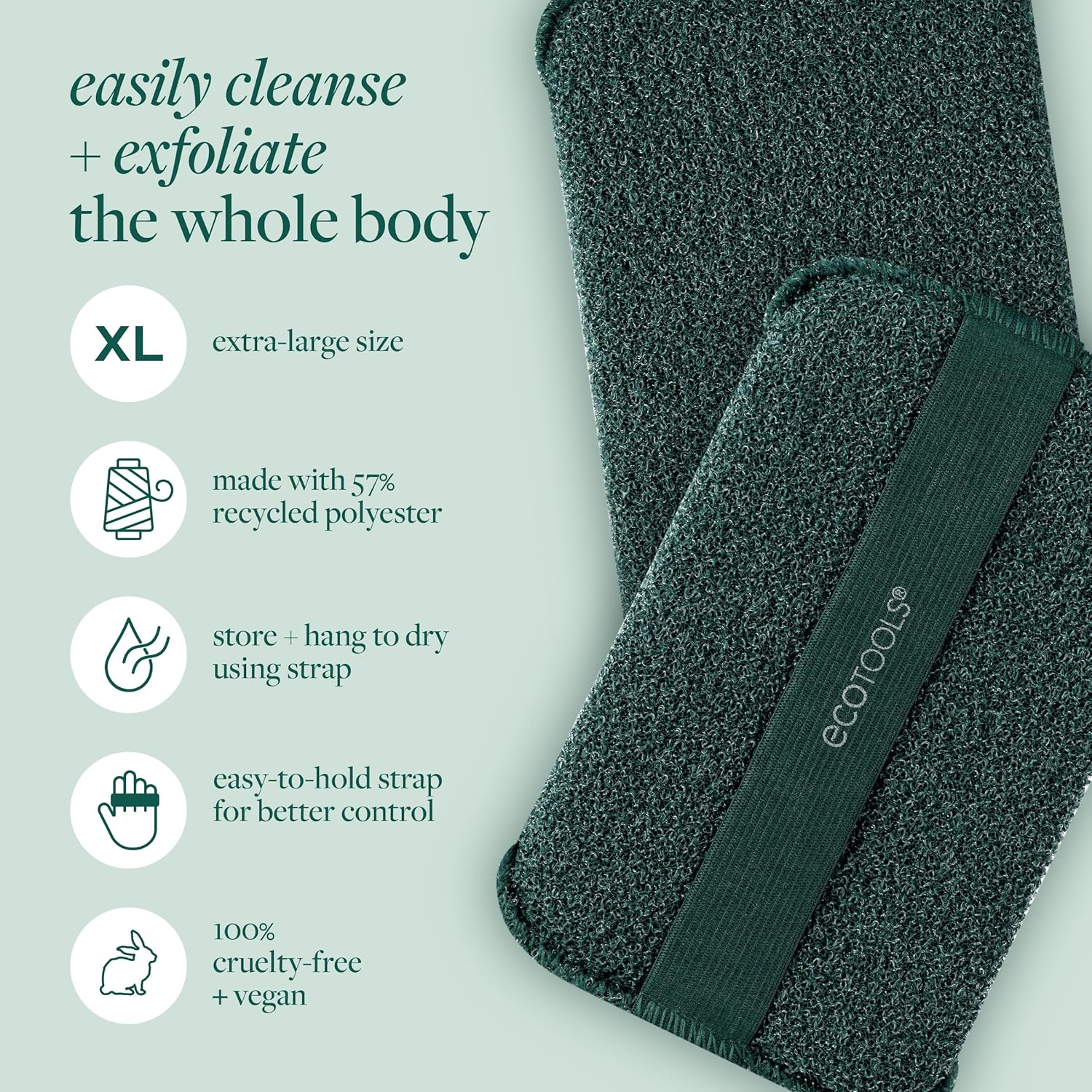 EcoTools XL Body Buffer, Exfoliating Body Scrubber, Large Sponge for Whole Body Cleansing, Quickly Remove Dry Skin - Image 3