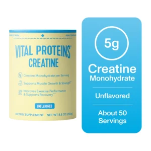 Vital Proteins Creatine Monohydrate Powder Supplement, Supports Muscle Growth & Strength, Unflavored, 8.8 oz