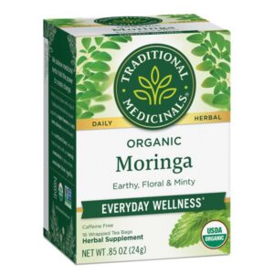 Traditional Medicinals Moringa with Spearmint and Sage, Tea, Organic 16ct