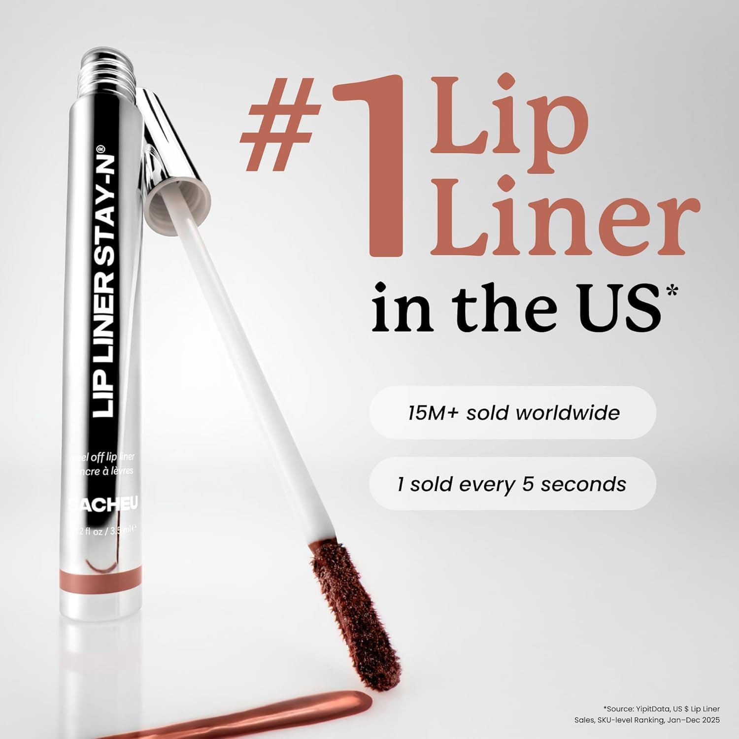 Sacheu Lip Liner STAY-N Peel Off Lip Stain — Long Lasting Waterproof Lip Tint with Hyaluronic Acid & Vitamin E — Transfer Proof Matte Finish, Vegan & Cruelty-Free (COREal) - Image 3