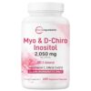Micro Ingredients Myo-Inositol & D-Chiro Inositol 2,050mg | 240 Veggie Capsules + Vitamin C, Folate, DIM, & CoQ10 | Inositol Supplement for Women | 40:1 Ratio