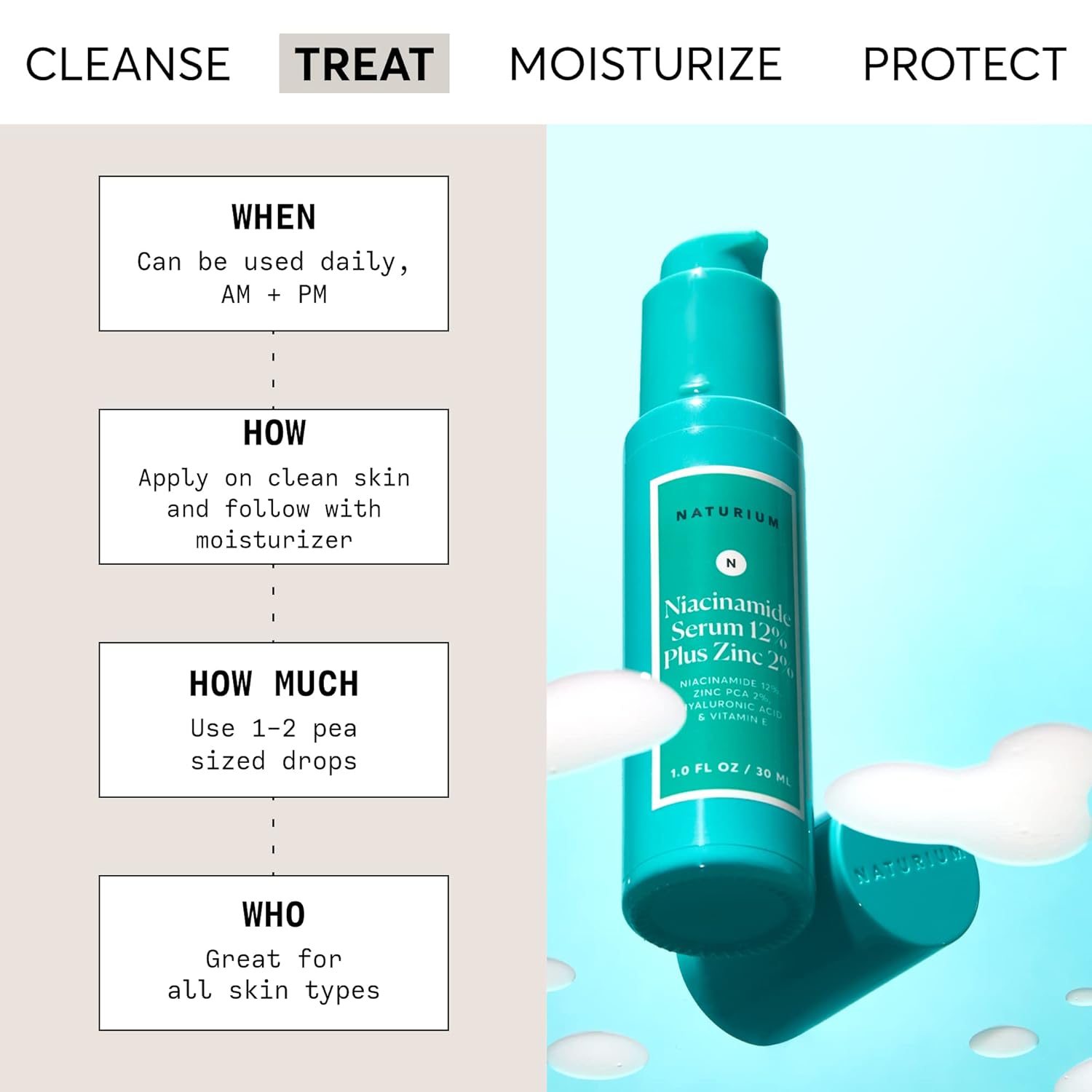 Naturium Niacinamide Face Serum 12% Plus Zinc 2%, Anti-Aging, Pore Minimizer & Dark Spot Corrector with Hyaluronic Acid & Vitamin E, Vegan & Cruelty-Free, 1 oz - Image 3
