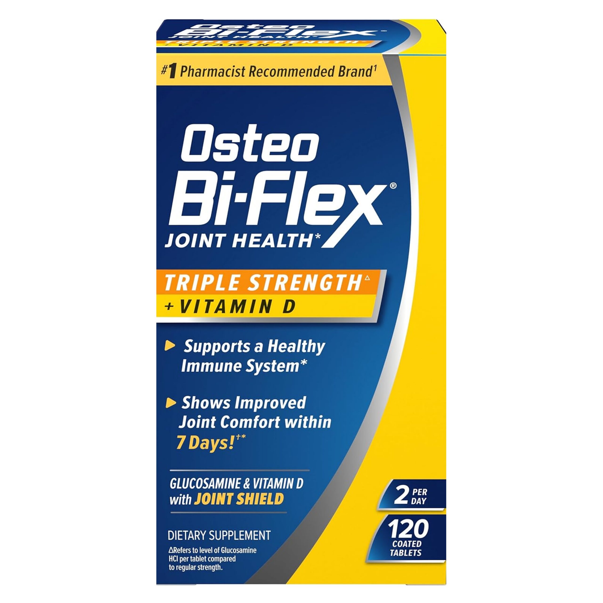 Osteo Bi-Flex Triple Strength Glucosamine Chondroitin Supplement with Vitamin D, Improve Joint Function, Support Bone Health, 120 Coated Tablets