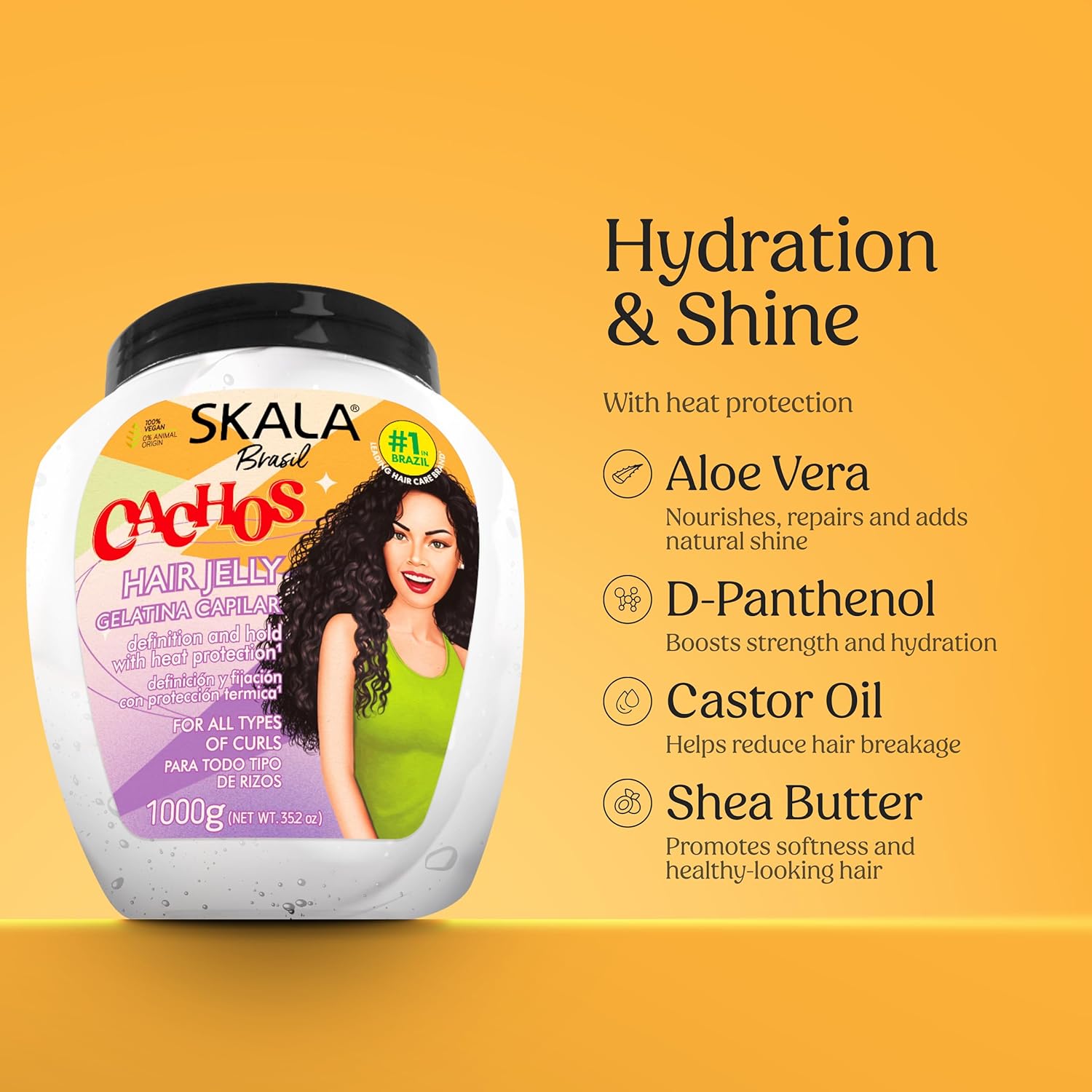 SKALA - Linha Expert - Gelatina Capilar Cachos 1000 Gr - (Expert Collection - Curls Hair Jelly Cream Net 35.2 Oz) - Image 4