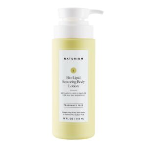 Naturium Bio-Lipid Restoring Moisturizing Body Lotion with Shea Butter, Fragrance Free, 14 oz